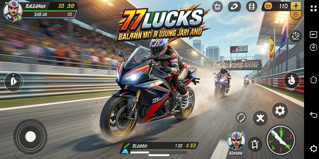 Gameplay seru dalam balapan motor yang mendebarkan.