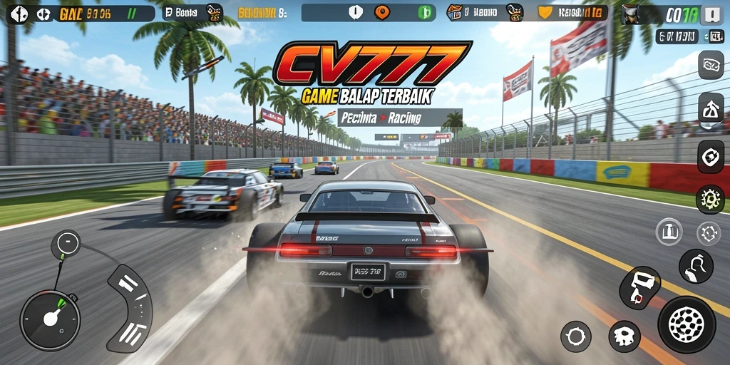 Gameplay memukau dari CV777 yang menampilkan aksi balap.
