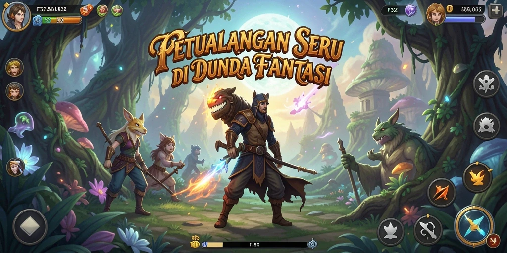 Tampilan gameplay F32 yang menakjubkan di dunia petualangan.