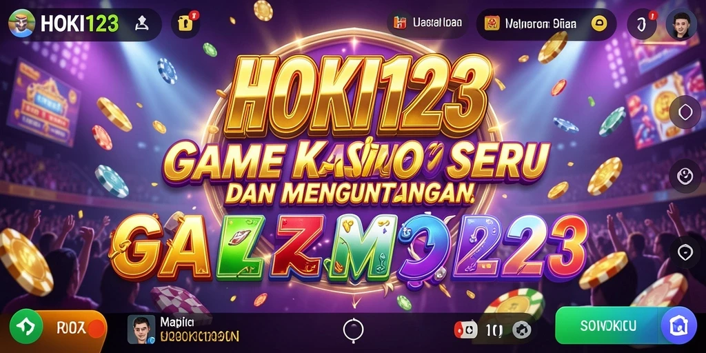 Tampilan menarik dari permainan slot dan live dealer di HOKI123.
