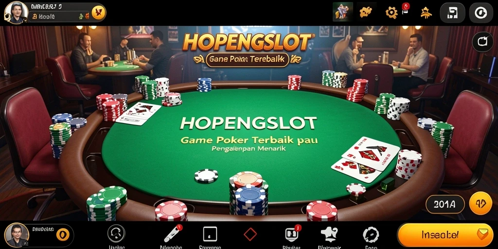 Tampilan gameplay HOPENGSLOT yang seru dan mendebarkan dalam permainan Poker.