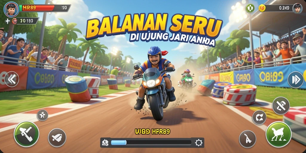 Tampilan gameplay balapan seru dan mendebarkan di HR89.