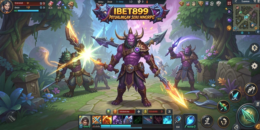 Tampilan gameplay epik IBET899 dalam dunia MMORPG.
