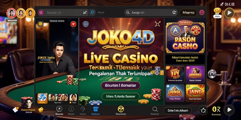 Visual menarik dari gameplay Live Casino yang mengasyikkan.