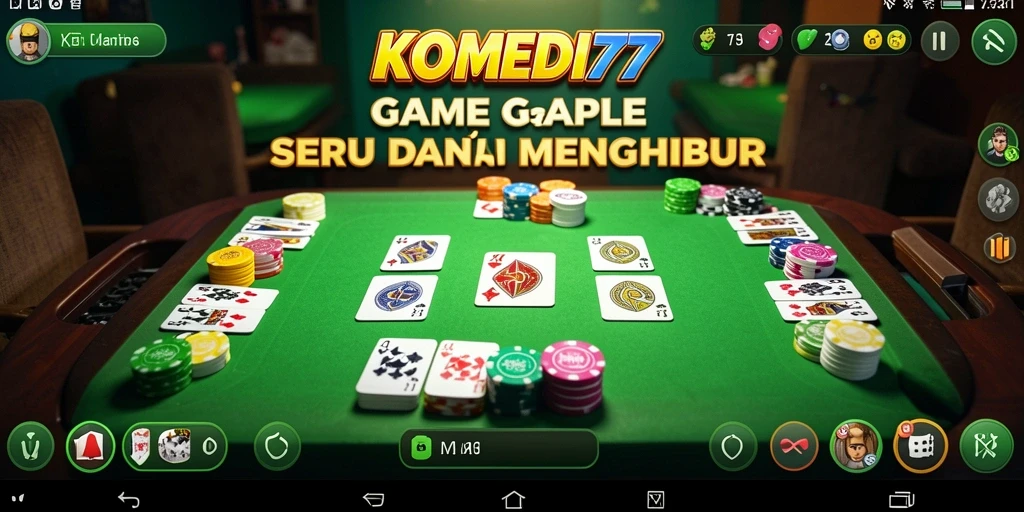 Tangkapan layar dari gameplay Gaple yang menyenangkan di KOMEDI77.