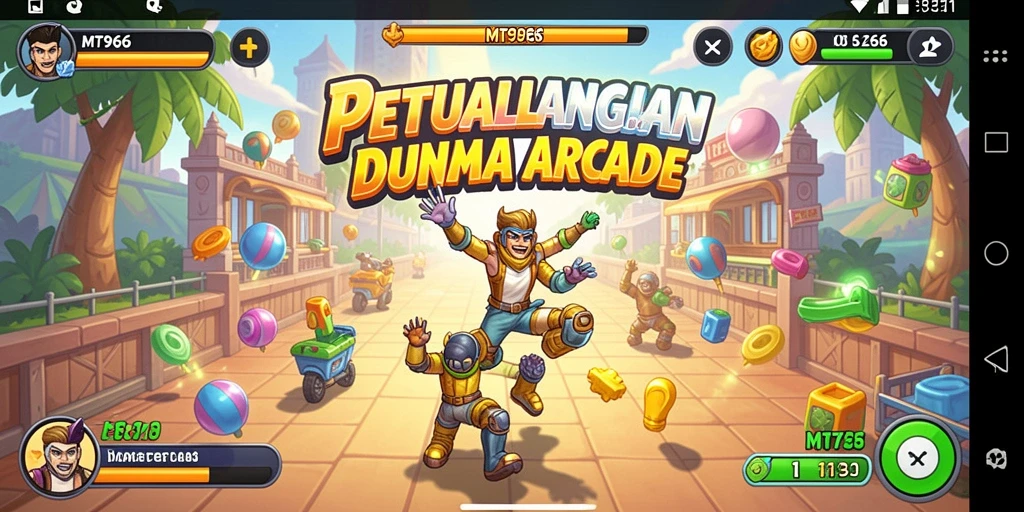 Tampilan gameplay seru dengan tantangan menantang di MT966.